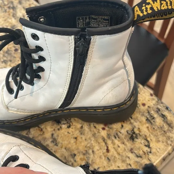 Dr. Martens White Boots with Black Accents