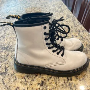 Dr. Martens White Boots with Black Accents