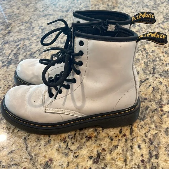 Dr. Martens White Boots with Black Accents
