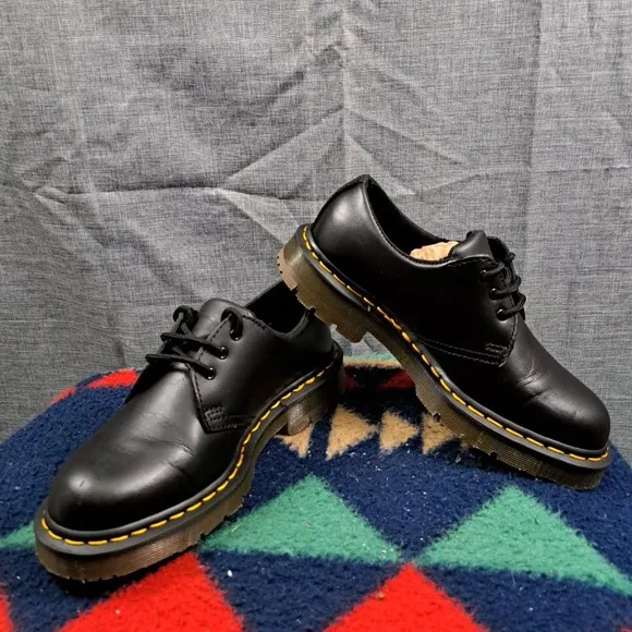 Dr. Martens Womens 8 Black Leather Safety Oxford Shoes 1461 SR ASTM2892-18 EH