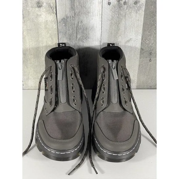 DR. MARTENS WOMEN’S BONNY TECH CASUAL JUNGLE BOOTS GUNMETAL SZ-38 .EU/7 .US