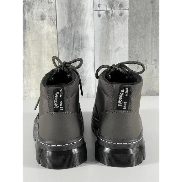 DR. MARTENS WOMEN’S BONNY TECH CASUAL JUNGLE BOOTS GUNMETAL SZ-38 .EU/7 .US