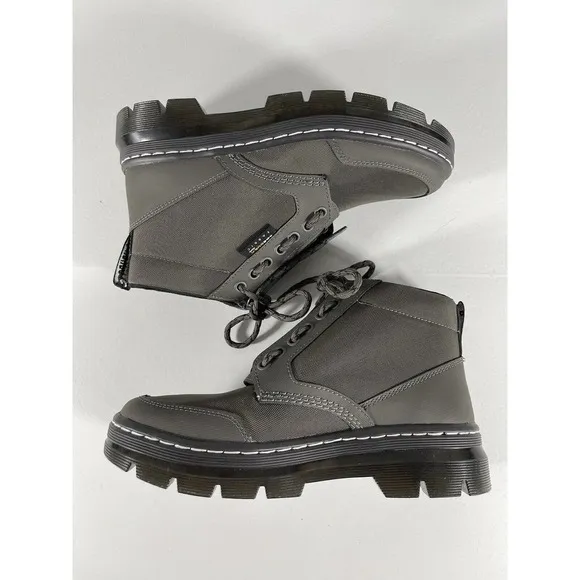 DR. MARTENS WOMEN’S BONNY TECH CASUAL JUNGLE BOOTS GUNMETAL SZ-38 .EU/7 .US