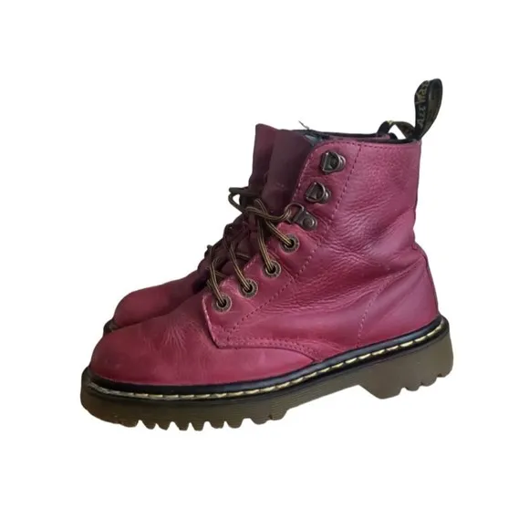 Dr Martens Women's Luana AW004 Cherry Red Leather Combat Boots Size 5