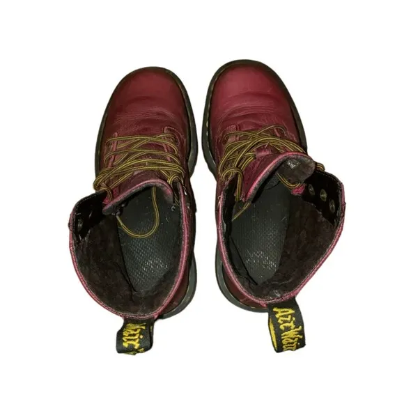 Dr Martens Women's Luana AW004 Cherry Red Leather Combat Boots Size 5