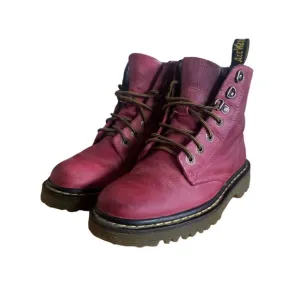 Dr Martens Women's Luana AW004 Cherry Red Leather Combat Boots Size 5