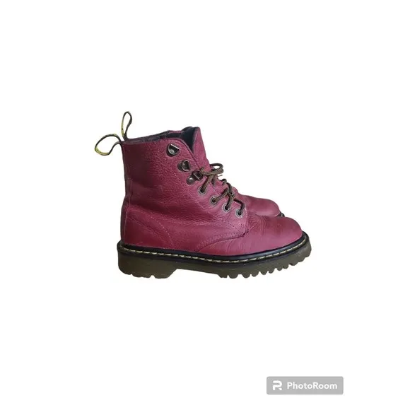 Dr Martens Women's Luana AW004 Cherry Red Leather Combat Boots Size 5