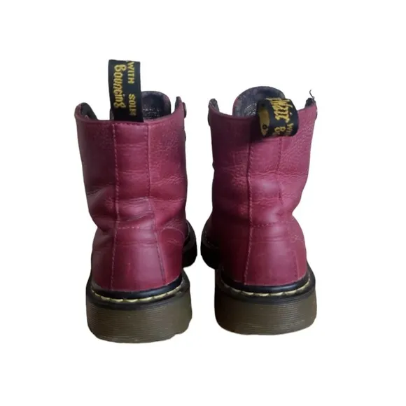 Dr Martens Women's Luana AW004 Cherry Red Leather Combat Boots Size 5