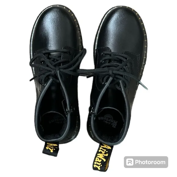 Dr. Martens Zavala junior youth kids boys combat lace up boots w zipper US 2 …