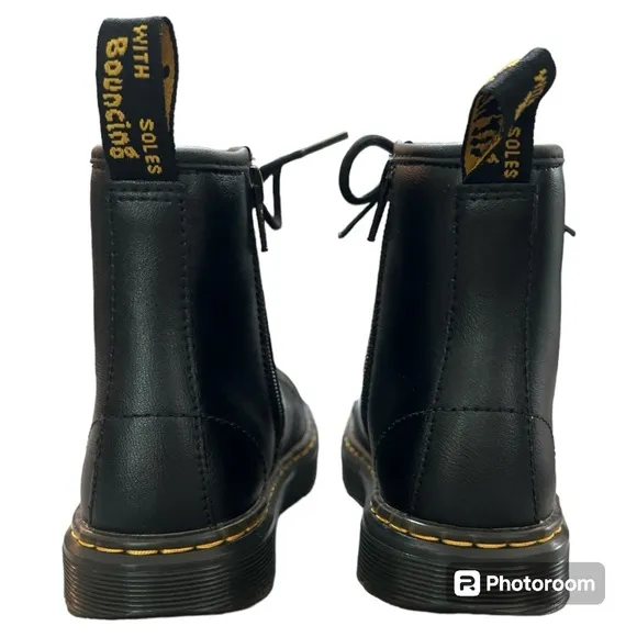 Dr. Martens Zavala junior youth kids boys combat lace up boots w zipper US 2 …