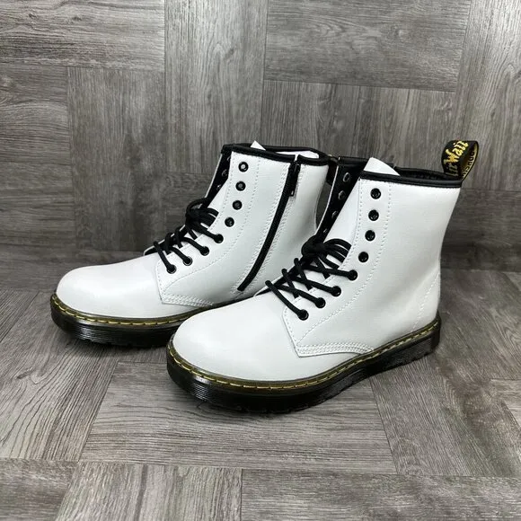 Dr Martens Zavala Youth size 5 White Combat Boots 27197100