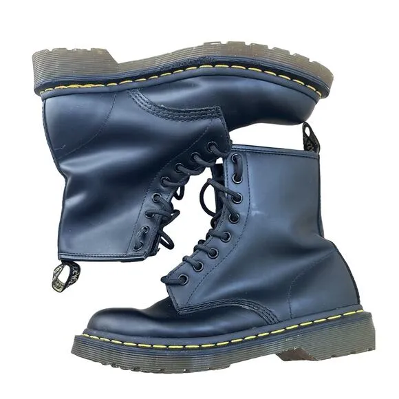 Dr. Martens|11821/1460‎ Airware Smooth Leather Lace Up Boots|Matte Black|SZ 7