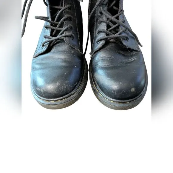 Dr. Martens Black Boots with Lace-Up Front and Padded Ankle