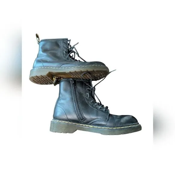 Dr. Martens Black Boots with Lace-Up Front and Padded Ankle