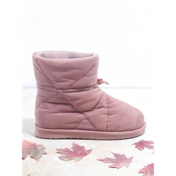 Drawstring Detail Padded Ankle Boots