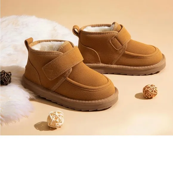 Dream Pairs Tan Suede Ankle Boots with Elastic Panels