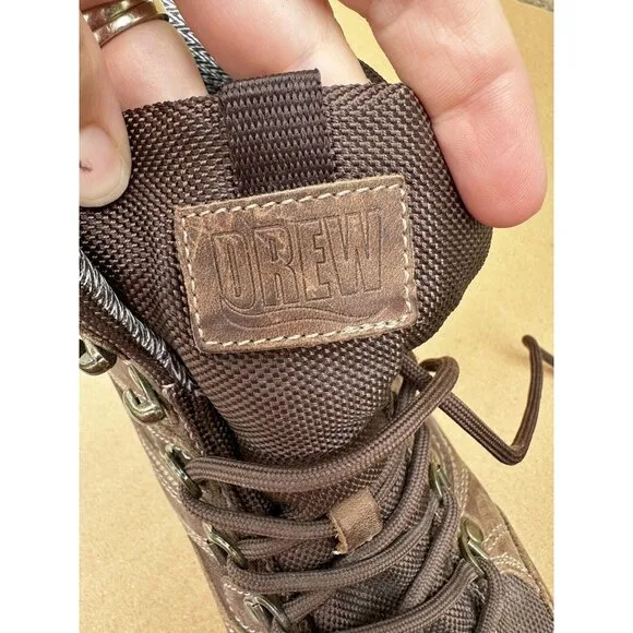 Drew Trek Boots Waterproof Men's Size 9.5 4W Brown Lace Up Leather