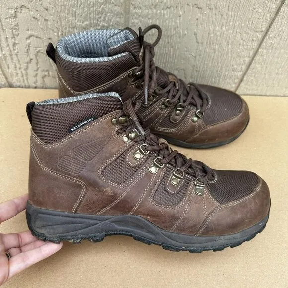 Drew Trek Boots Waterproof Men's Size 9.5 4W Brown Lace Up Leather