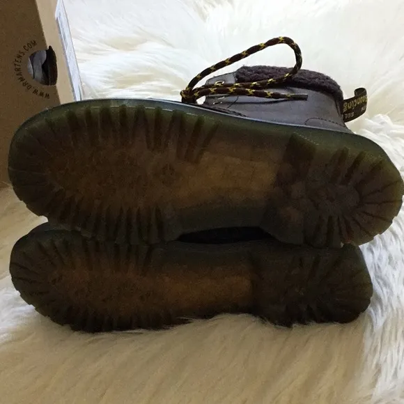 Dr Martens Junior 1460 Collar Fleece Lined Leather Ankle Boots