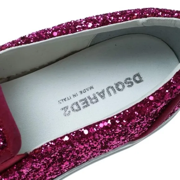 Dsquared2 Pink Glitter Slip-On Sneakers