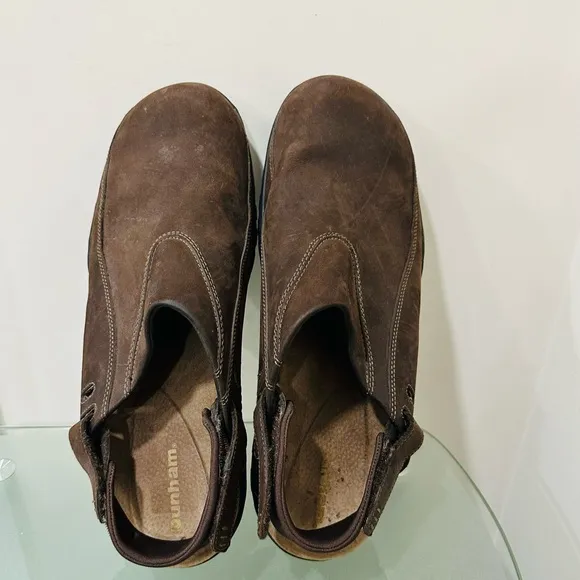 Dunham Brown Leather Suede Adjustable Slip On Sandals Shoes Men's Sz 15 D