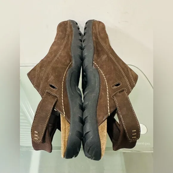 Dunham Brown Leather Suede Adjustable Slip On Sandals Shoes Men's Sz 15 D