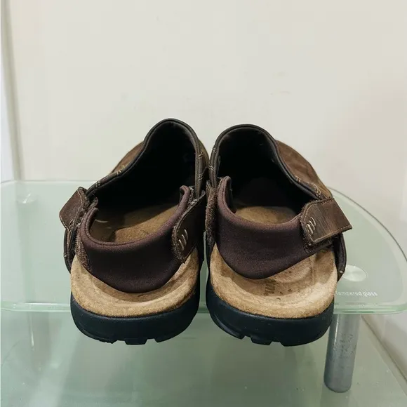 Dunham Brown Leather Suede Adjustable Slip On Sandals Shoes Men's Sz 15 D