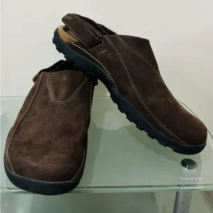 Dunham Brown Leather Suede Adjustable Slip On Sandals Shoes Men's Sz 15 D
