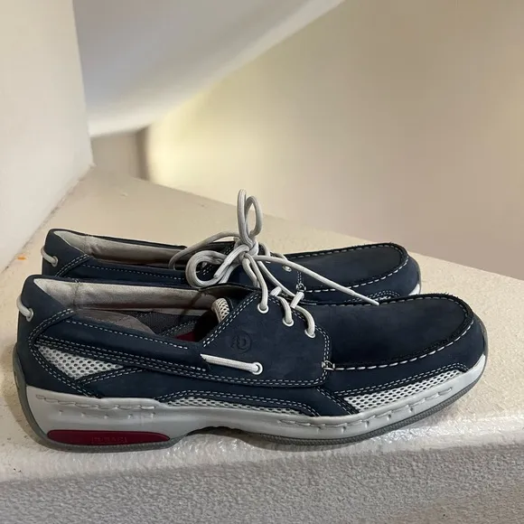 Dunham Captain CI0145 Casual Boat Shoe Lace Up Loafer Navy Leather Mens US11‎