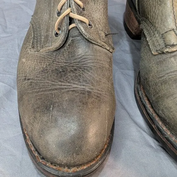 Durango Boots Lace Up Grey Green Leather Men Size 9