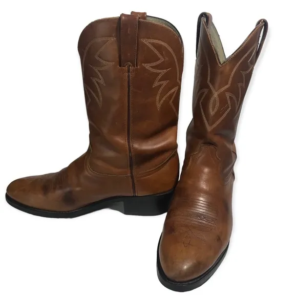 Durango Men's Brown Oiled Peanut Distressed Leather Cowboy Western Boots 10 D