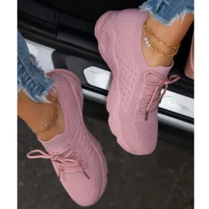 Dusty Rose Slip On Comfy Athleisure Sneakers