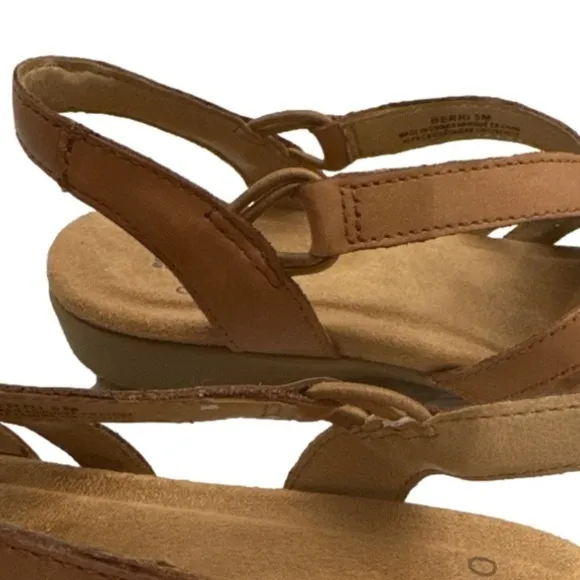 Earth Origins Leather Fisherman Sandals Berri cognac brown women’s shoes size 5M