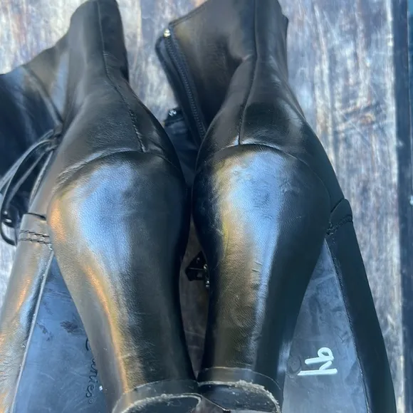 Earthies Elganza ankle heeled boots quality stylish old timey soft leather sz 7