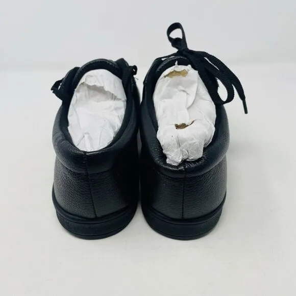 Easy Spirit Womens Size 9W Wide Ap Casual Lace-Up Walking Sneakers in Black $75