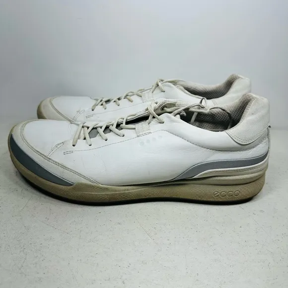 Ecco Biom Hybrid 1 Golf Shoes Mens Size 12 White Yak Leather Spikeless Sneakers