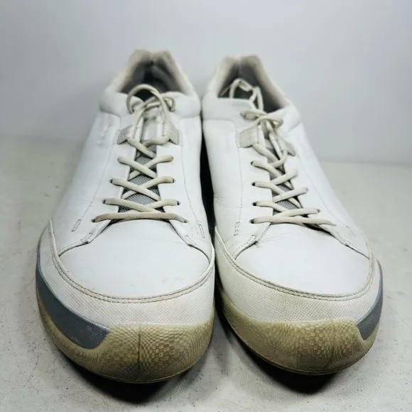Ecco Biom Hybrid 1 Golf Shoes Mens Size 12 White Yak Leather Spikeless Sneakers