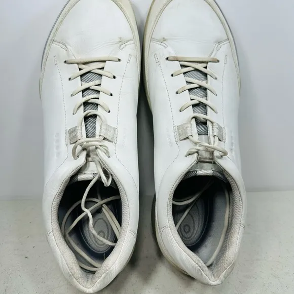 Ecco Biom Hybrid 1 Golf Shoes Mens Size 12 White Yak Leather Spikeless Sneakers