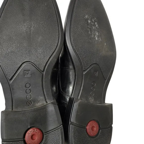 Ecco Black Leather Square Toe Dress Oxford Shoes 9-9.5