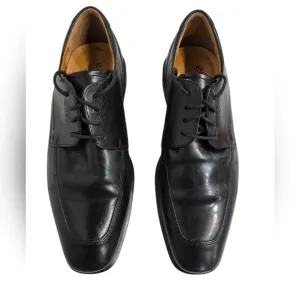 Ecco Black Leather Square Toe Dress Oxford Shoes 9-9.5