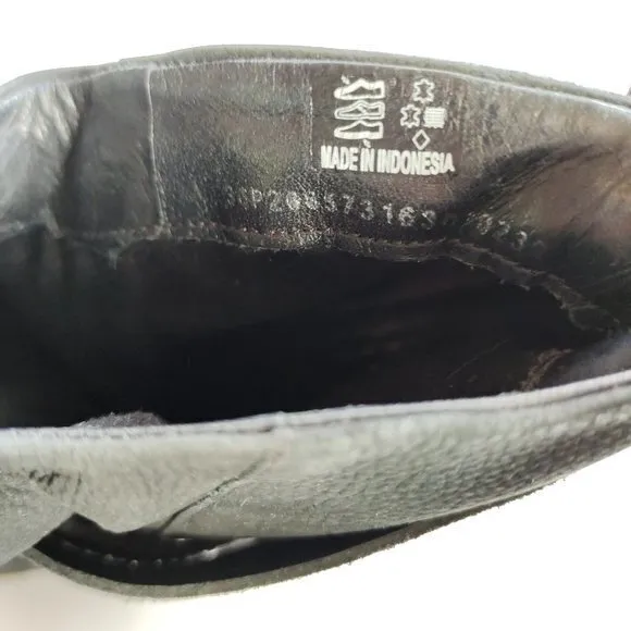 ECCO Black‎ Leather Suede Heeled Ankle Boots Womens Size 36 US Size 5 5.5 Shoes