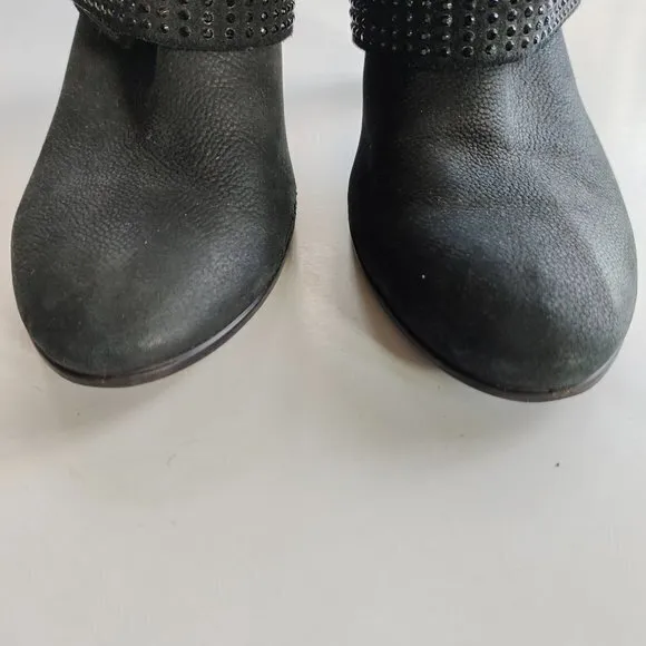 ECCO Black‎ Leather Suede Heeled Ankle Boots Womens Size 36 US Size 5 5.5 Shoes