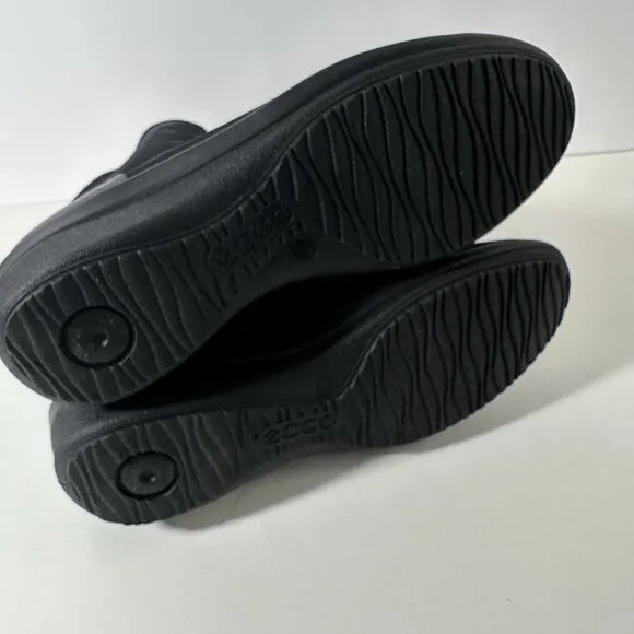 ECCO Boots Womens 39 US 8 Soft Black Wedge Pull On Waterproof Membrane GTX GUC