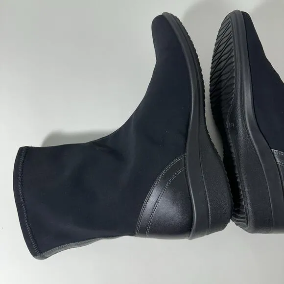 ECCO Boots Womens 39 US 8 Soft Black Wedge Pull On Waterproof Membrane GTX GUC