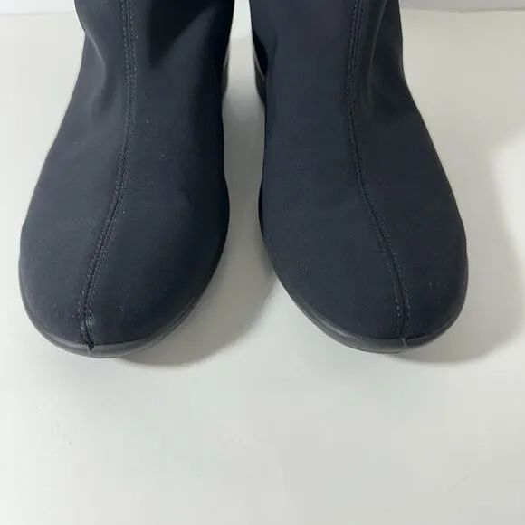 ECCO Boots Womens 39 US 8 Soft Black Wedge Pull On Waterproof Membrane GTX GUC