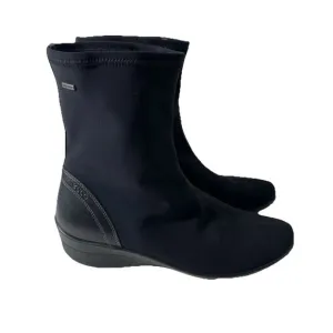 ECCO Boots Womens 39 US 8 Soft Black Wedge Pull On Waterproof Membrane GTX GUC