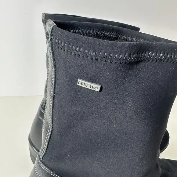 ECCO Boots Womens 39 US 8 Soft Black Wedge Pull On Waterproof Membrane GTX GUC