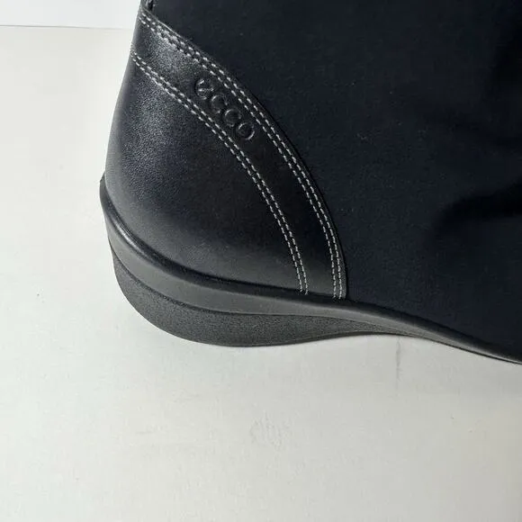 ECCO Boots Womens 39 US 8 Soft Black Wedge Pull On Waterproof Membrane GTX GUC