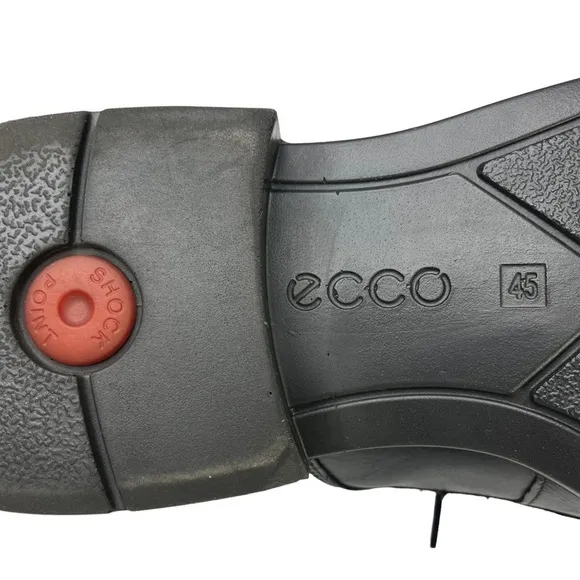 Ecco Leather Oxford Dress Mens Black Shoes‎ Size US11-11.5  EU45