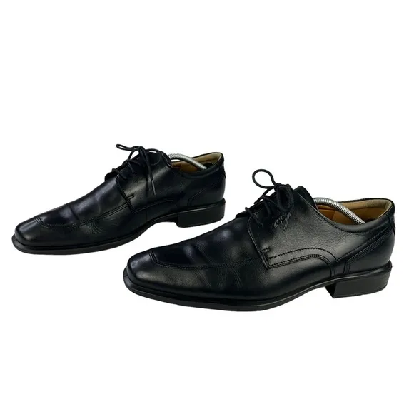 Ecco Leather Oxford Dress Mens Black Shoes‎ Size US11-11.5  EU45